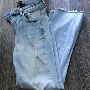 High rise cropped flare jeans
